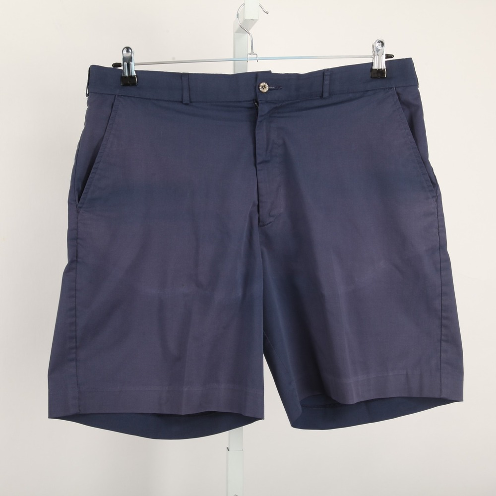 SPORTIF USA Men's 38 Navy Blue Chino Shorts Flat Front Stretch Casual Sun Faded